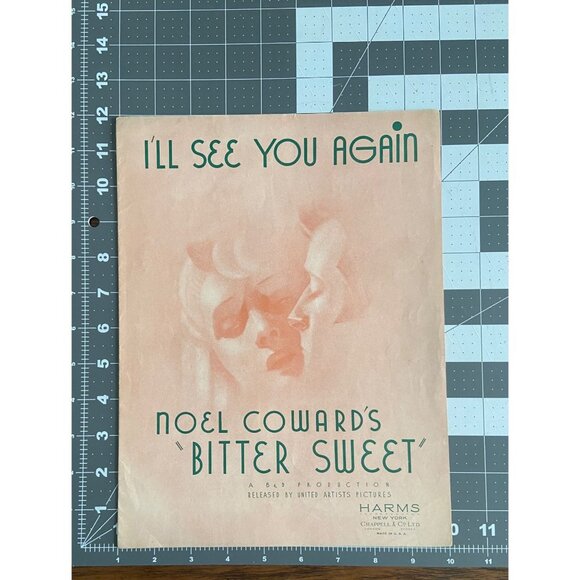 Vintage "I'll See You Again" Bitter Sweet Sheet Music By Noel Coward - Picture 4 of 4